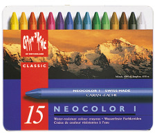 CARAN D'ACHE Crayons de cire Neocolor 1 15 couleurs box mtal, 7000.315