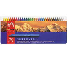 CARAN D'ACHE Crayons de cire Neocolor 1 30 couleurs box mtal, 7000.33