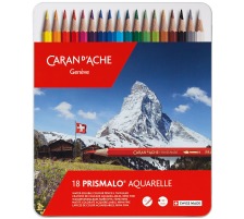CARAN D'ACHE Crayon de Couleur Prismalo 3mm 18 couleurs ass., boite mt., 999.318