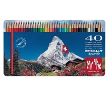 CARAN D'ACHE Crayon de Couleur Prismalo 3mm 40 couleurs ass., boite mt., 999.34