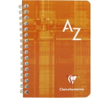CLAIREFONTAINE Carnet spirale 9,5x14cm 5mm, A-Z 50 feuilles, 68599