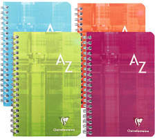 CLAIREFONTAINE Carnet spirale 11x17cm 5mm, A-Z 50 feuilles, 68699