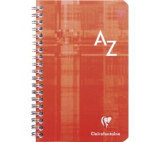 CLAIREFONTAINE Carnet spirale 7,5x12cm 5mm, A-Z 50 feuilles, 8589