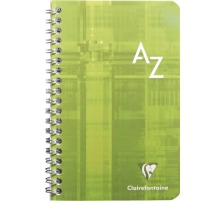 CLAIREFONTAINE Carnet spirale 7,5x12cm 5mm, A-Z 50 feuilles, 8589