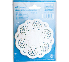 DEMMLER Dentelles gteau rond 10cm, 40 pcs. blanc, 102210402