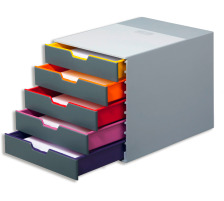 DURABLE Set tiroirs Varicolor 5 -C4 poignes en couleurs,5 tiroirs, 7605/27