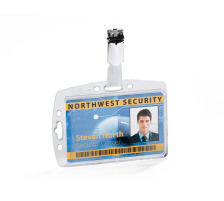 DURABLE Porte-badge p. carte avec clip acrylique, 54x85mm 25 pcs., 8005/19