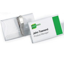 DURABLE Namensschild m. Krokoklemme transparent, 40x75mm 25 Stk., 8110/19