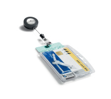 DURABLE Porte-badge pour 2 cartes a. enrouleur, 54x85mm 10pcs., 8224/19