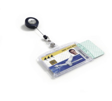 DURABLE Porte-badge pour 2 cartes a. enrouleur, 54x85mm 10pcs., 8224/19