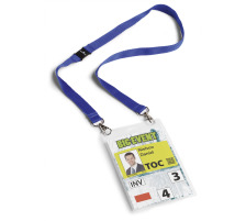 DURABLE Event-Namensschild A6 blau, Textilband Duo 10 St., 852507