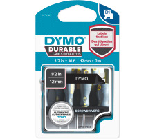 DYMO D1 vinyle Band 12mmx3m blanc/noir, 1978365