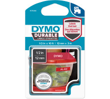 DYMO D1 vinyle Band 12mmx3m blanc/rouge, 1978366