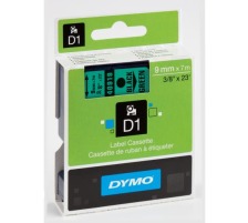 DYMO Ruban D1 noir/vert 9mm/7m, S0720740