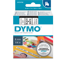 DYMO Ruban D1 noir/blanc 6mm/7m, S0720780