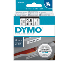 DYMO Ruban D1 noir/blanc 19mm/7m, S0720830