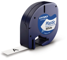 DYMO Ruban LetraTag blanc Plastique 12mmx4m, S0721660