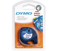 DYMO Ruban LetraTag blanc Plastique 12mmx4m, S0721660