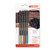 EDDING Stilos fibre 1200 Met. 1-3mm 4 pcs. ass. tui, 1200METBL