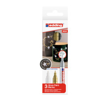 EDDING Paintmarker 750 2-4mm gold/silver/white 3 pcs, 750-E3-me