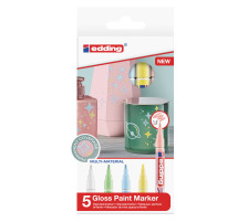 EDDING Gloss Paintmarker 751 1-2mm pastell 5 Stück, 751-E5-pa