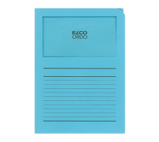 ELCO Sichthlle Ordo 120g A4 blau, Fenster 100 Stck, 29489.31