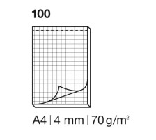 ELCO Bloc-notes quadrill 4mm A4 blanc, 70gm2 100 flls., 74425.17