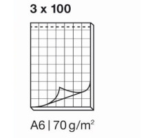 ELCO Bloc-notes quadrill 4mm A6 blanc, 70gm2 3x100 flls., 74432.17