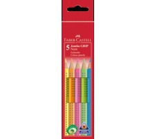 FABER-CASTELL Crayon de couleur Jumbo Grip 5-couleurs ass., 110994