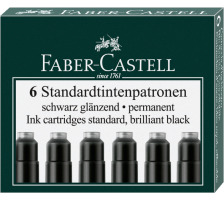 FABER-CASTELL Cartouche d'encre noir 6 pcs., 185507