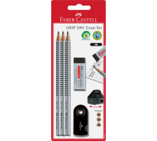 FABER-CASTELL Bleistift Grip 2001 silber/schwarz 3 Stck, 217079
