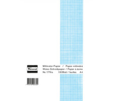 FAVORIT Bloc de papier milimtr A4 blanc, 1mm, 80g/m2 100 flls., 1776a
