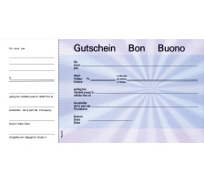 FAVORIT Bon cadeaux A/F/I bleu,20.5x10.5cm,Bloc  25flls, 2059blau
