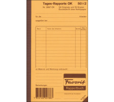 FAVORIT Rapport journalier D 11,3x19cm blanc/blanc 50x2 feuilles, 29970K
