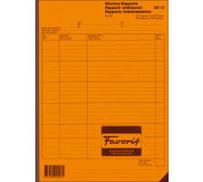 FAVORIT Rapport hebdomadaire D/F/I A4 blanc 50x2 feuilles, 501