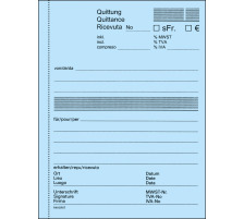 FAVORIT Quittance D/F/I A6 bleu/blanc 50x2 feuilles, 8096OK