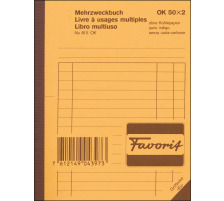 FAVORIT Libre polyvalent D/F/I A6 bleu/blanc 50x2 feuilles, 8111OK