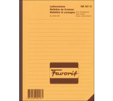 FAVORIT Lieferscheine D/F/I A5 rot/weiss 50x2 Blatt, 8231OK