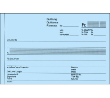 FAVORIT Quittance D/F/I A20 bleu/blanc 50x2 feuilles, 8296OK