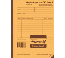 FAVORIT Regie-Rapporte Deutsch A5 Durchschreibepapier 50x2 Blatt, 9181 OK