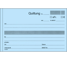 FAVORIT Quittungen D/F/I A6 blau/blau/weiss 50x3 Blatt, 9298 OK N