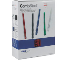 GBC Plastikbindercken 51mm A4 weiss, 21 Ringe 50 Stck, 4028207