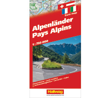 HALLWAG Strassenkarte Alpenlnder 1:700'000, 382830004