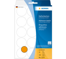 HERMA Etiquettes ronde 32mm orange 360 pcs., 2274