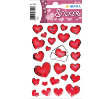 HERMA Sticker coeur/lettre rouge 50 pcs./2 flls., 3509