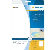 HERMA tiquettes PP 210x297mm transparent 25 pcs./25 flls., 4375