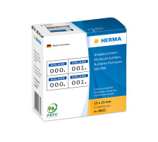 HERMA Etiquettes 22x15mm bleu/noir, 0-999, 4833