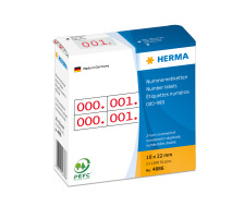 HERMA Numro double 10x22mm rouge, 0-999, 4886