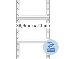 HERMA Etiketten 1-bah. 88,90×23mm weiss, endlos 2000 Stück, 8160
