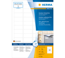 HERMA Etiquettes film 45,7x21,2mm blanc,PP mat 1920pcs./40 flls., 9536